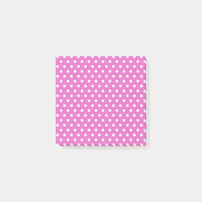 Bright pink  Polka Dots Post-it Notes (Front)