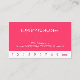 Bright Pink Punch Loyalty Coffee Card