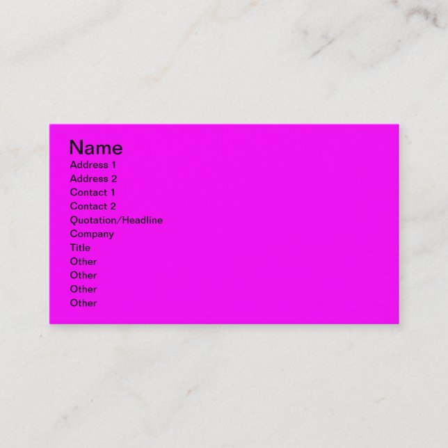 Bright Pink Purple Business Card (Front)