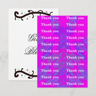 Bright Pink & Purple Pattern Thank You Card