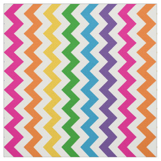 Bright Pink Rainbow Chevron Fabric