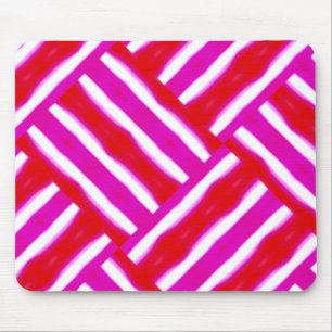 Bright Pink Red Woven Patterned Mouse Mat