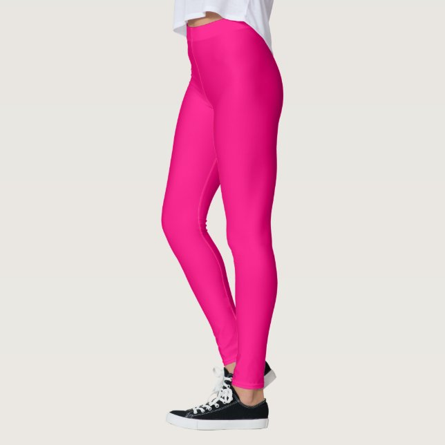 Bright Pink Rose hex code FF007F Leggings (Left)