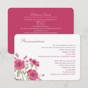 Bright Pink Rose Wedding Enclosure Card