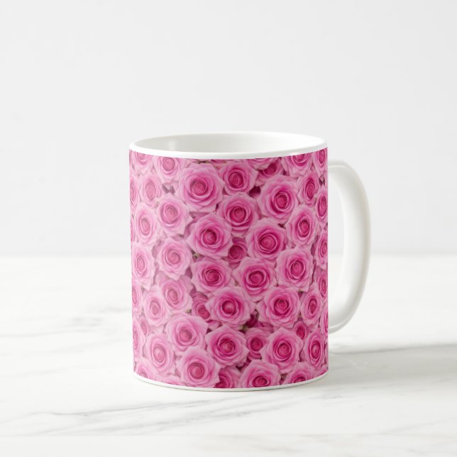 Bright Pink Roses Coffee Mug (Front Right)