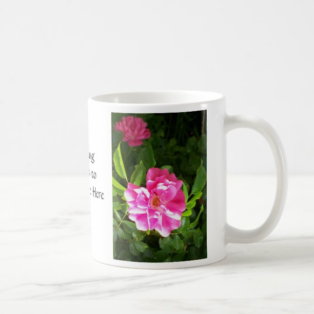 Bright Pink Roses Floral Photograph Coffee Mug (Right)