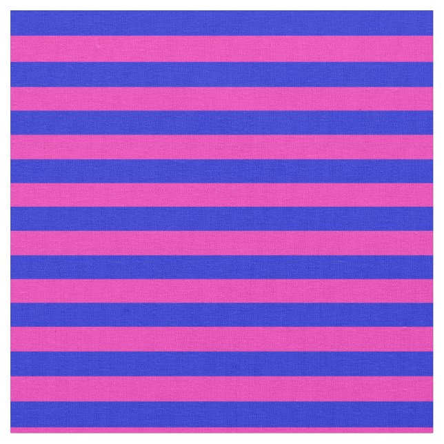 Bright pink, royal blue stipe, stripes fabric (Close Up)