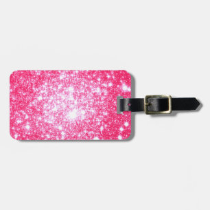Bright Pink Stars Luggage Tag