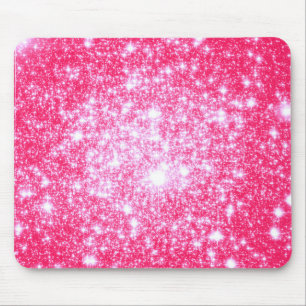 Bright Pink Stars Mouse Mat