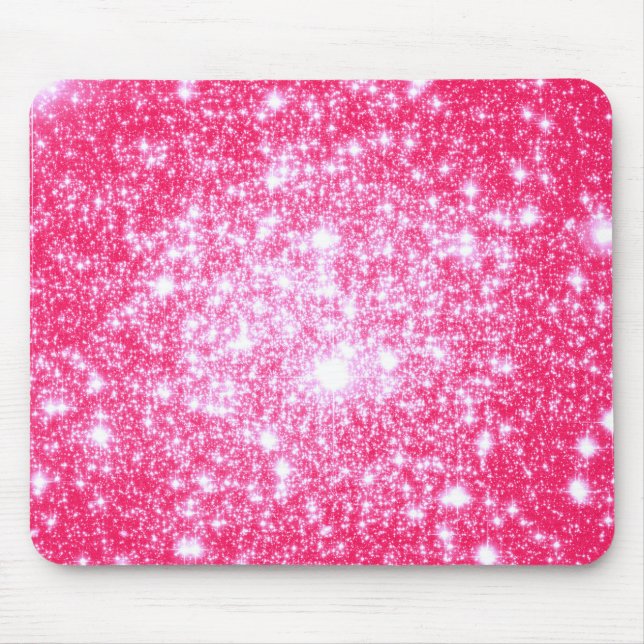 Bright Pink Stars Mouse Mat (Front)