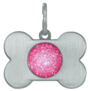 Bright Pink Stars Pet ID Tag