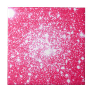 Bright Pink Stars Tile