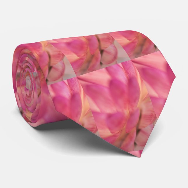 Bright Pink Strawflower Tie (Rolled)