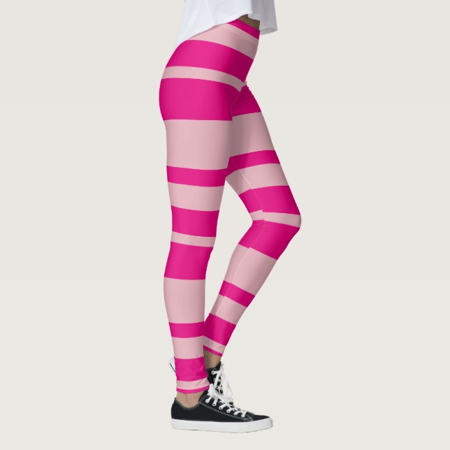 Bright Pink Stripe Leggings (Right)