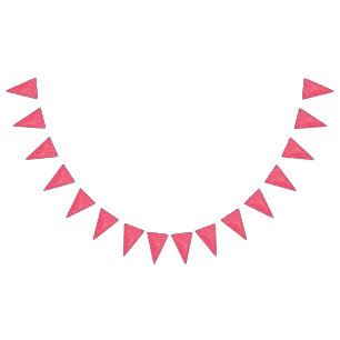 Bright pink textile design featuring a central blu bunting