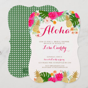 Bright Pink Tropical Bridal Shower Invitation
