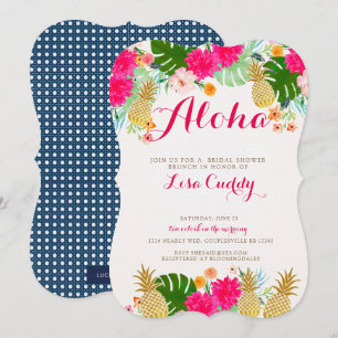 Bright Pink Tropical Bridal Shower Invitation