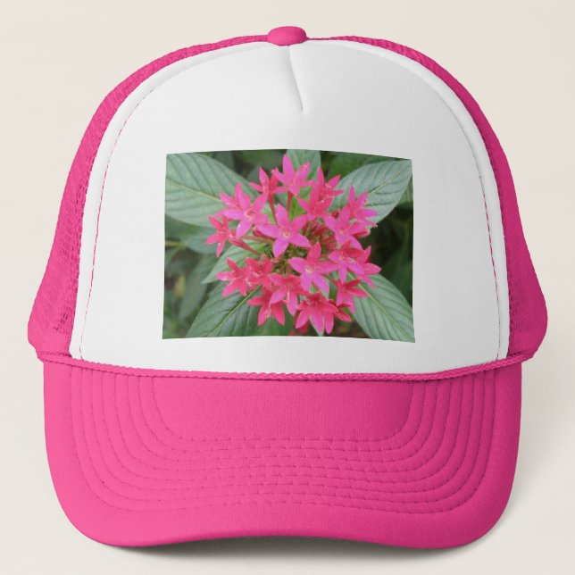 Bright Pink Tropical Flowers Hat (Front)