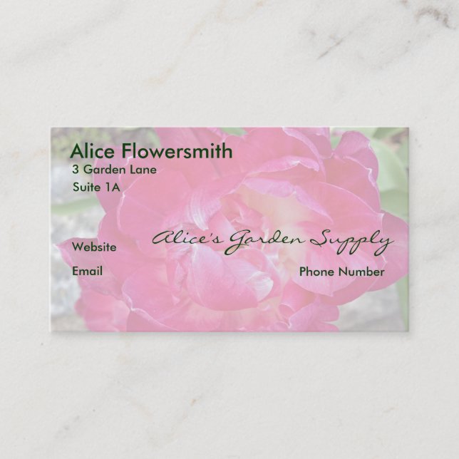Bright Pink Tulip business cards (Front)