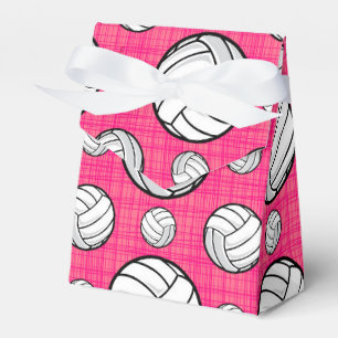 Bright Pink Volleyball Pattern Favour Box