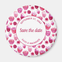 Bright Pink Watercolor Blossom Save the Date