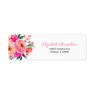 Bright Pink Watercolor Floral Bouquet Elegant