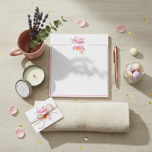 Bright pink watercolor floral personalised   notepad
