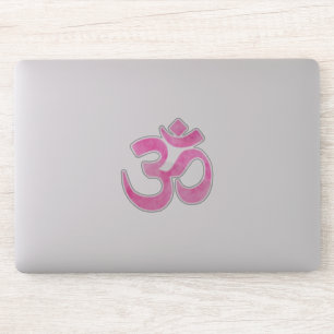 Bright Pink Watercolor Om Symbol