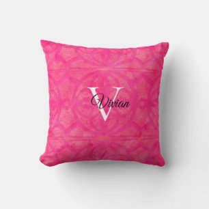Bright Pink Watercolor Throw Pillow