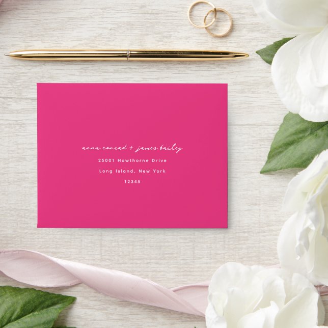 Bright Pink Wedding RSVP Envelope (Wedding)