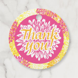 Bright Pink, Yellow and Orange Favour Tags