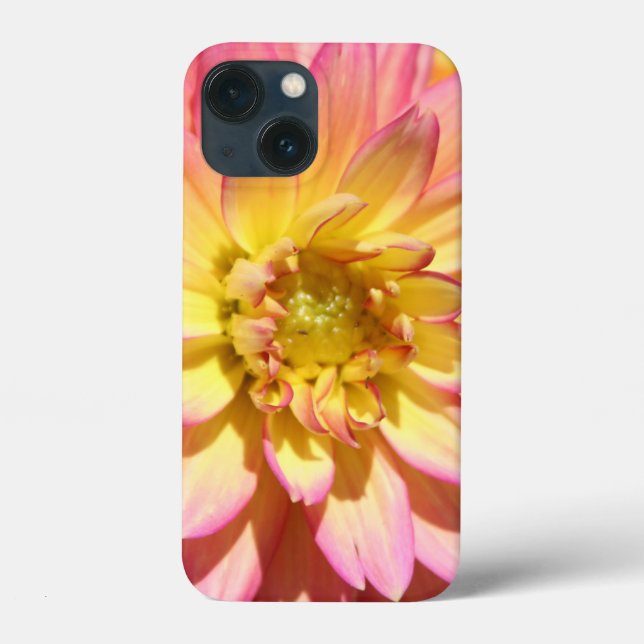 Bright Pink Yellow Dahlia Flower Case-Mate iPhone Case (Back)