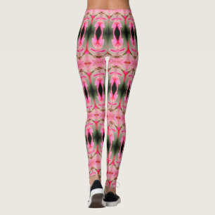 Bright Pinks and Forest Green Ladies Leggings