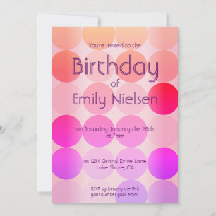 Bright Pinks Modern Birthday Invitation