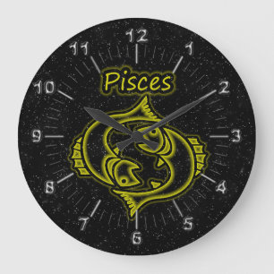 Bright Pisces Large Clock