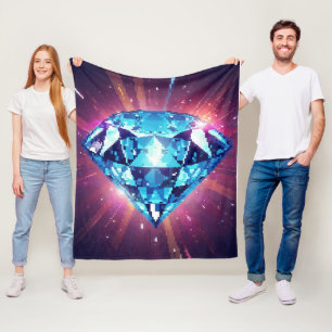 Bright Pixelated Diamond  Fleece Blanket