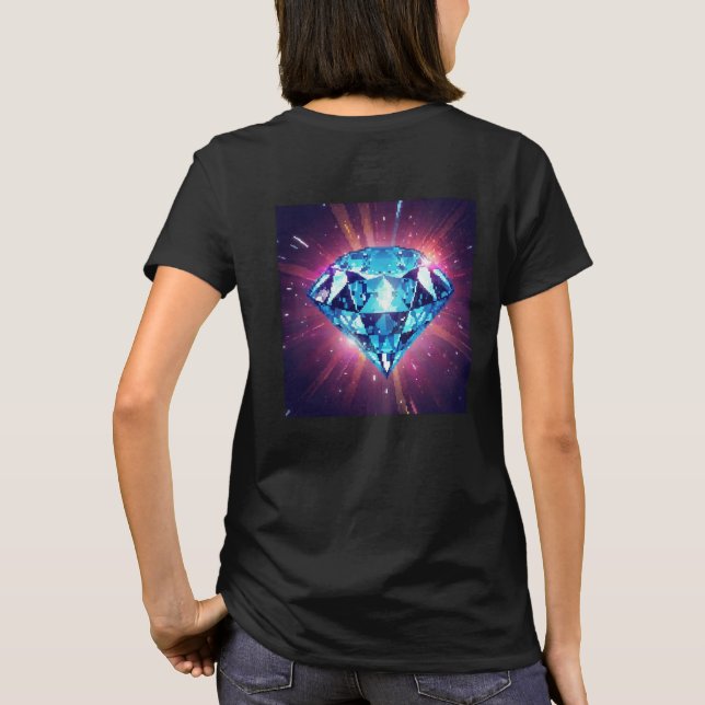 Bright Pixelated Diamond  T-Shirt (Back)
