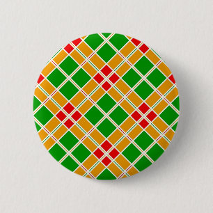 Bright Plaid Argyl green yellow pattern accessory 6 Cm Round Badge