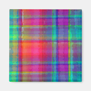 Bright Plaid Magnet