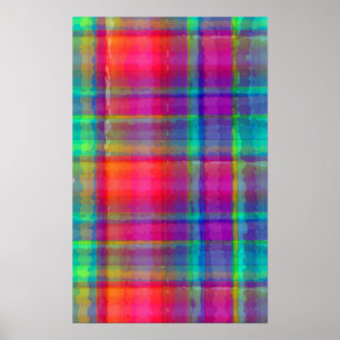 Bright Plaid Poster