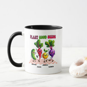 Bright PLANT GOOD SEEDS Custom 4 Kids Name Mum's Mug