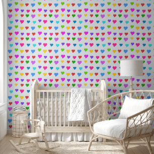 Bright Playful Colored Hearts Wallpaper