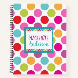 Bright Polka Dot Kids Spiral Notebook