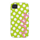 Bright Polka Dot Pattern with name - green pink