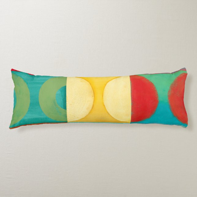 Bright Pop Art with Circles and Squares Body Cushion (Front)