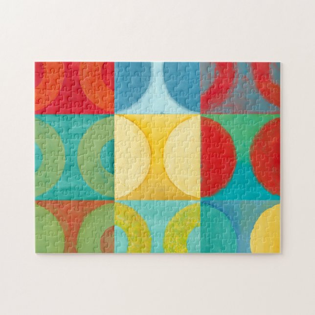 Bright Pop Art with Circles and Squares Jigsaw Puzzle (Horizontal)