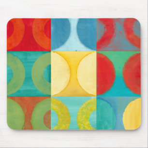 Bright Pop Art with Circles and Squares Mouse Mat