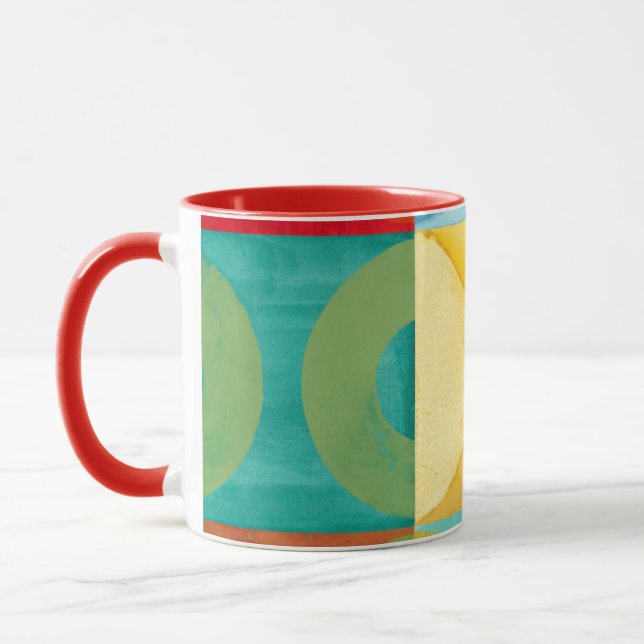 Bright Pop Art with Circles and Squares Mug (Left)