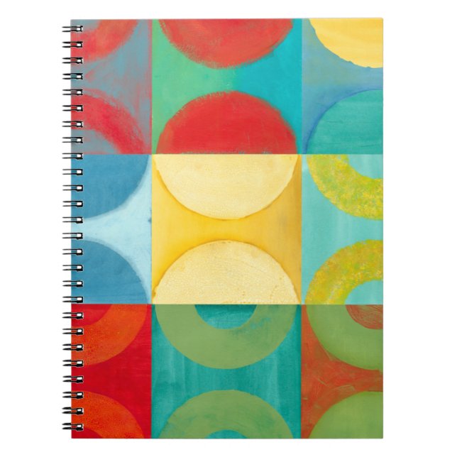 Bright Pop Art with Circles and Squares Notebook (Front)