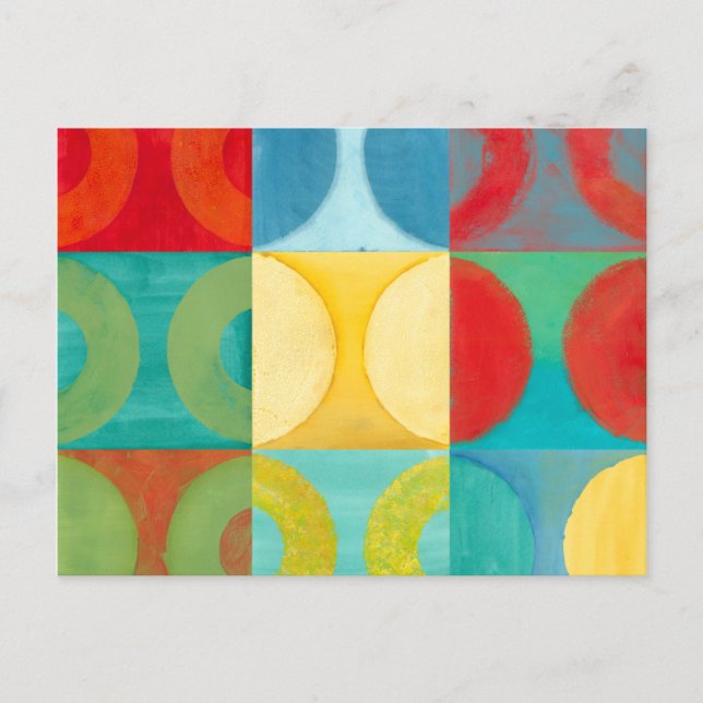 Bright Pop Art with Circles and Squares Postcard (Front)